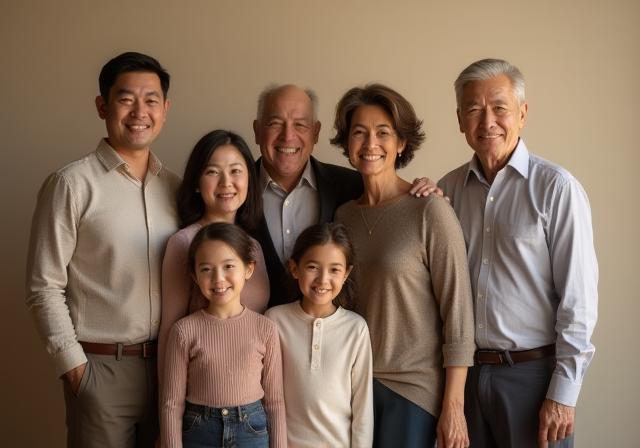 Multi-generation business family portrait