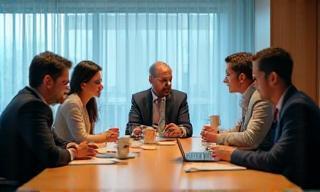 Family meeting around conference table