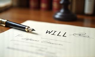 Signed will document and fountain pen